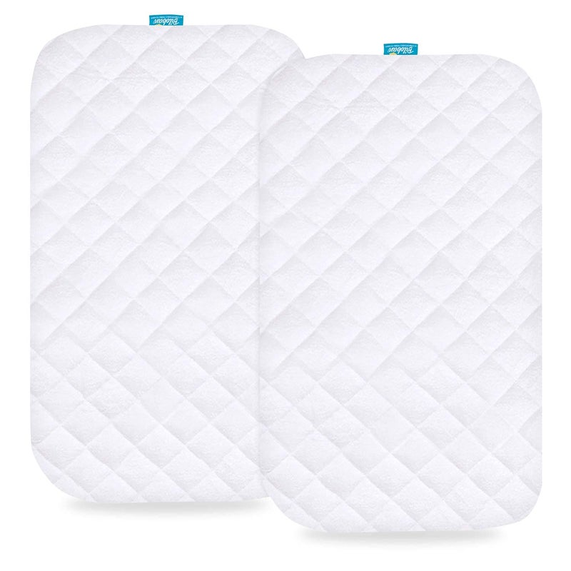 Biloban Waterproof Quilted Bassinet Mattress Pad Cover Compatible with Arm's Reach Clear-Vue, Cambria, Mini Ezee 2 in 1Co-Sleeper Bassinet 2 Pack, Ultra Soft Surface, Breathable and Easy Care - Image 1